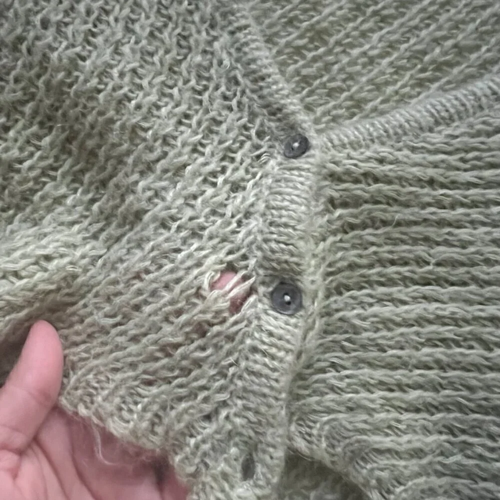 Free People Mint Green Mohair Blend Knit Crop Cardigan L​​​​​​​​​​​
